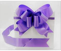 Shatchi Lot de 20 grands nœuds en ruban à tirer pour décoration murale de fête, emballages cadeaux, arbres de Noël, mariages, anniversaires Violet 30 mm/3 cm