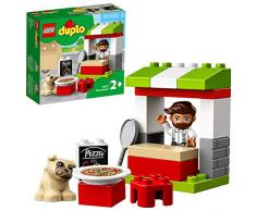 LEGO DUPLO Town Ensemble Le stand à pizza avec pizza et figurine de chien, Jouet, Grandes briques pour les tout-petits de 2 ans et plus, 104 pièces, 10927