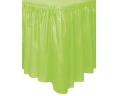 Unique Party - 50059 - Jupe de Table en Plastique - 4,2 m - Vert Citron