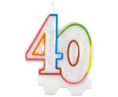 Amscan 9900811 7,5 cm Milestone Bougie danniversaire 40e