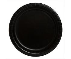 Unique Party - 3205 - Paquet de 8 Assiettes en Carton - 21,9 cm - Noir