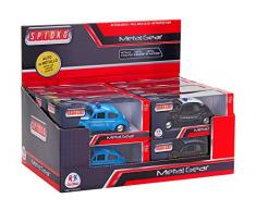 Globo Toys 37409 Spidko moulé sous Pression Carab et Police Tirer arrière de Voiture dans Une boîte (12 pièces)