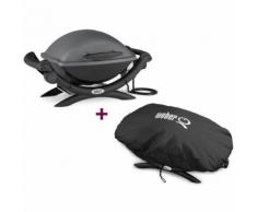 Barbecue électrique Weber Q1400 gris + housse