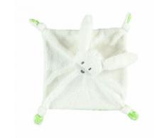 Doudou Lapin Blanc Vert Pomme Peluche Prémaman Plat Jouet Bébé Naissance Orchestra