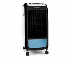 oneConcept CarribeanBlue - Rafraichisseur d'air 3-en-1, ventilateur multifonctions : purification d'air, humidificateur (70W, réservoir de 4L, packs frigorifiques intégrés) - blanc/noir