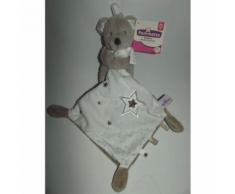 Doudou Mouchoir Ours Ourson Pommette Intermarché Blanc Gris Marron Pois Bébé Brodé Jouet Bebe Naissance Peluche Éveil Enfant Comfort Blanket Comforter Soft Toy