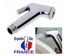 Douchette hygiène WC sanitaire Pomme douche bidet toilette pommeau à gachette PVC chrome lavage arrosage