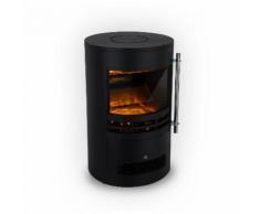 Klarstein Brixen Cheminée électrique Décorative Style Poîle Avec Simulation Flammes - 2 Puissances De Chauffage 900w / 1800w - Protection Anti-Surchauffe - Thermostat - Noir