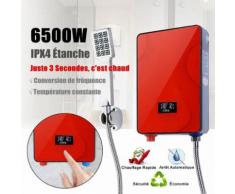 Chauffe-eau Électrique Instantané 6500W avec Pommeau de Douche Thermostat Opération Tactile pour Salle de bain