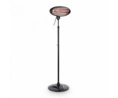 DURAMAXX Shiny Hot Roddy - Chauffage d'appoint Infrarouge à lampe quartz sur pied - chauffage radiateur pour terrasse, table à langer, parasol chauffant electrique (1300W, couvre 15m², pivotable sur 45°)