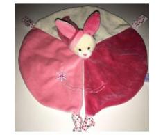 Doudou Lapin Rose Blanc Ecru Gipsy Peluche Bebe Jouet Eveil Naissance