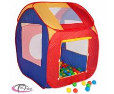 Tectake Piscine À Balles Cabane Maison Tente Pop-Up De Jeux Pour Enfant 86 Cm X 84 Cm X 102 Cm Multicolore