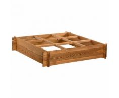 EKJU Carré potager en sapin - 100 x 100 x H 20 cm