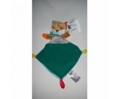Doudou Plat Renard Mots D'enfants Leclerc Motif Géométrique Marron Blanc Bleu Canard Multicolore Soft Toys Jouet Bébé Babies Naissance Peluche Blanche Éveil Enfant Comfort Blanket