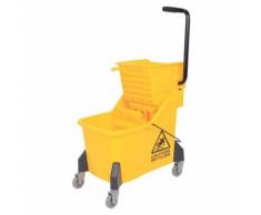 Chariot de nettoyage lavage seau de ménage 42 L avec essoreur et séparateur eau sale propre 61 x 38 x 94 cm jaune 03