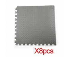8 Pcs Tapis De Protection De Sol Tapis Puzzle En Mousse Eva Imperméable Gris