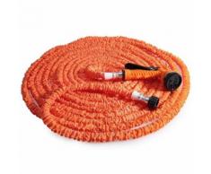37.5m 125FT Tuyau d'arrosage Tuyau de jardin 3 fois Extensible flexible avec 7 Modes pistolet de pulvérisation ORANGE NEUF