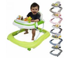 Monsieur Bébé ® Trotteur Bébé Évolutif Musical, Pliable Et Réglable En Hauteur - Vert