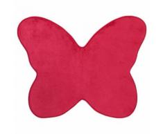 Tapis Microfibre Pour Chambre D'Enfants - Forme Papillon - Coloris Rose Fuchsia