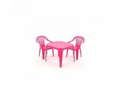 Salon Enfant : Table Fuschia Et 2 Chaises Fuschia