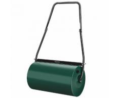 Finether 46L Rouleau à Gazon avec Barre de Nettoyage Tambour à Rouleau Tout Acier pour Nivelle Jardin Pelouse avec Obturateur de Vidange Amovible 55 kg Eau/78 lb Sable Rempli