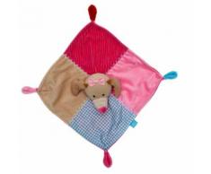 Doudou Mouchoir Chien Lief Lifestyle Plat Carre Rose Fuchsia Beige Bleu Carreaux Vichy Peluche Eveil Bebe Chienne Jouet Soft Toys Dog Comforter