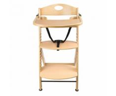 Chaise Haute Avec Plateau En Bois Naturel Chaise Bébé Escalier Solide Et Stable Haute Qualité Sécurité Réglable En Hauteur Dès Naissance Evolutive