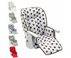 Housse D'Assise Pour Chaise Haute Bébé Enfant Gamme Ptit - Ptit Stars Blanc - Monsieur Bébé