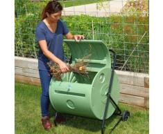 Composteur de jardin rotatif mobile - Mini-Composteur Mantis 140 litres - Plastique haute densité - Protégé des intempéries et des rongeurs