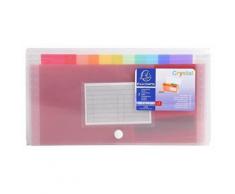 Exacompta 55498e Trieur De Poche 6 Compartiments 11 X 18 Cm Blanc Transparent