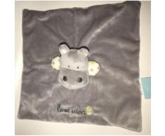Doudou Hippopotame Gris Ob Love Idea Plat Peluche Jouet Eveil Bebe Hippo Enfant Blankie Comforter Soft Toys Obaibi