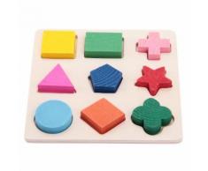 Puzzle Jouet Casse-Tête En Bois 9 Pièces Forme Géométrique Pour Enfant/Bébé/Baby