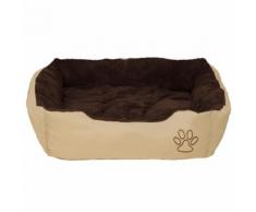 Coussin Pour Chien, Lit Pour Chien, Panier Pour Chien Douillet Brun / Beige Taille L Tectake + Couverture De Sol / Tapis De Sol