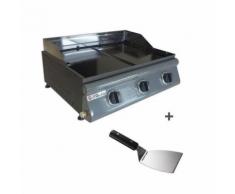 Grill Garden Plancha Gaz 3 Feux Plaque Fonte Amovible + Spatule Et Grille Offerte