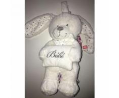 Doudou Lapin Blanc Pommette Musical Jouet Bebe Naissance Boite A Musique Peluche Musicale Mixte Fille Garcon