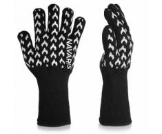 Navaris Gants De Barbecue Anti-Chaleur - 2x Gant De Four Résistant À Une Chaleur Max De 500°C - Gants De Cuisine Antidérapants Avec Silicone