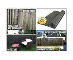 Intimo Ecran Composite Type Canisse Plein Haute Qualité PVC Noir/Anthracite 300 x 0,5 x 100 cm