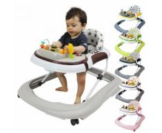 Monsieur Bébé ® Trotteur Bébé Évolutif Musical, Pliable Et Réglable En Hauteur ¿ Marron