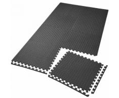 Tectake Tapis De Sol De Gym Sport Avec 8 Dalles De Protection En Mousse 61 Cm X 61 Cm Noir