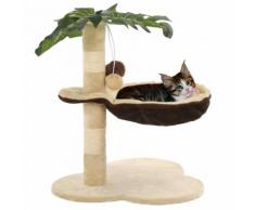 Arbre À Chat Avec Griffoir En Sisal 50 Cm Beige Et Marron