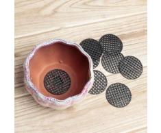 10pcs jardinage pot de fleur trou maille tapis tapis plante rempotage fond de bonsaï tapis de grille (4.5cm)
