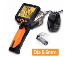 Boblov diamètre seulement 5,5 mm caméra Inspection industrielle Endoscope endoscope sonde 1M longueur avec 3,5 pouces amovible LCD moniteur de vidéo 720p HD vidéoscope industriel lampe de poche étanche 4XZoo (Eodoscope+ 1M Sonde avec caméra)