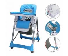 Chaise Pliante Pour Bébé, Chaise Haute Pour Bébé, Bleu, Taille Déployée: 105 X 75 X 60 Cm