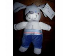 Doudou Chien Lapin Marin Tex Baby Carrefour Matelot Peluche Rayé Bleu Blanc Rouge Encre Marine 29 Cm Jouet Bebe Éveil Naissance