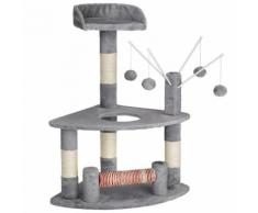 Tectake Arbre À Chat 90 Cm Mitzi Griffoir 52 Cm X 62 Cm X 90 Cm Gris