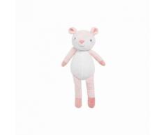 Doudou Rose Blanc Biche Faon Sergent Major Peluche Jouet Enfant Bebe
