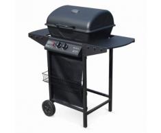 Barbecue au gaz Aramis cuisine extérieure 2 brûleurs avec tablettes latérales et thermomètre