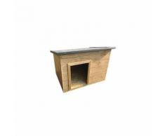 Niche En Bois Pour Chien Toit Plat Bobby L Marron - Oogarden