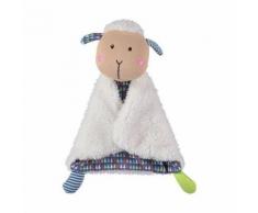 Doudou Mouton Blanc Bleu Anis Bi Matière Peluche Orchestra Prémaman Jouet Éveil Bébé Soft Toys Plush Comforter White Sheep
