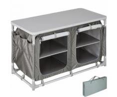 Tectake Meuble De Camping, Armoire De Camping Jardin, Meuble D'extérieur De Rangement + 1 Sac De Transport 97 Cm X 47,5 Cm X 56,5 Cm